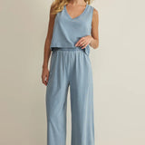 Sloane V-Neck Denim Tank - Ocean