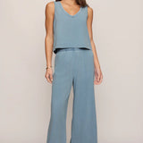Sloane V-Neck Denim Tank - Ocean