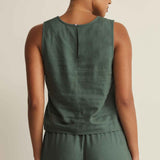 Sloane Linen Top - Everglade