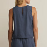 Sloane Linen Top - Vintage Indigo