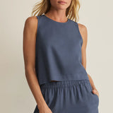 Sloane Linen Top - Vintage Indigo