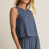 Sloane Linen Top - Vintage Indigo