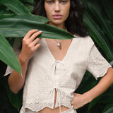 Oceanside Embroidered Top