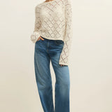 Hullen Crochet Sweater - Cloud