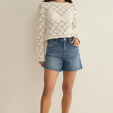 Hullen Crochet Sweater - Cloud