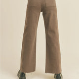 Straight Wide Leg Pant - Brown