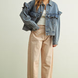 Ruffle Denim Jacket