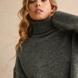 Turtle Neck Sweater - Charcoal