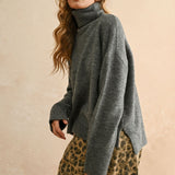Turtle Neck Sweater - Charcoal