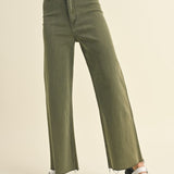 Straight Wide Leg Pant - Olive