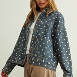 Polka Dot Denim Jacket