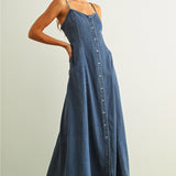 Button Front Maxi Dress