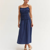 Jamie Scoop Neck Poplin Midi Dress