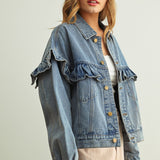 Ruffle Denim Jacket