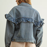 Ruffle Denim Jacket