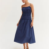 Jamie Scoop Neck Poplin Midi Dress