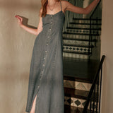 Button Front Maxi Dress