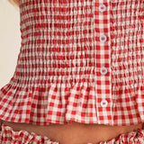 Gingham Smoked Top