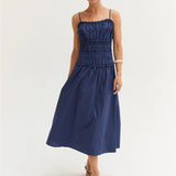 Jamie Scoop Neck Poplin Midi Dress