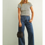 Button Stripped Top