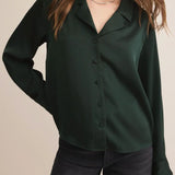 Ana Satin Top - Green