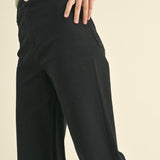 Straight Wide Leg Pant - Black