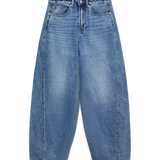 Zoe Barrel Jeans - Medium Blue Denim