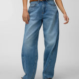 Zoe Barrel Jeans - Medium Blue Denim