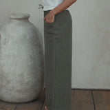 Pantalon en lin Malendure - Cyprès