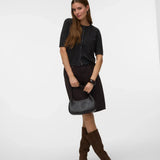 Doffy Short Sleeve Cardigan - Chocolate Torte