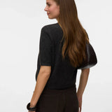 Doffy Short Sleeve Cardigan - Chocolate Torte