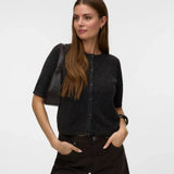 Doffy Short Sleeve Cardigan - Chocolate Torte