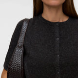 Doffy Short Sleeve Cardigan - Chocolate Torte