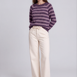 Doffy Stripe Pullover - Purple