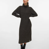 Boom Rollneck Dress - Chocolat