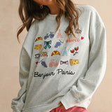 Bonjour Embroidery Sweatshirt