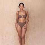 Haut Bralette avec anneau en tissu gaufré - Terra