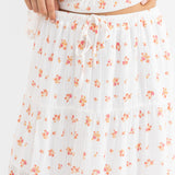Rosie Floral Check Tiered Maxi Skirt