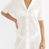 Abby Knit Shirt Dress - Cream
