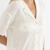 Abby Knit Shirt Dress - Cream