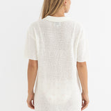 Abby Knit Shirt Dress - Cream