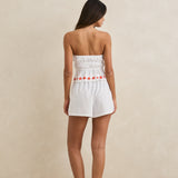 Melia Floral Embroidered Strapless Top