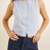 Vista Stripe Vest - Blue
