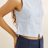 Vista Stripe Vest - Blue