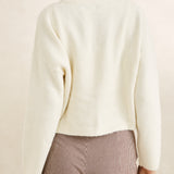 Estelle Fluffy Crew Neck Knit - Creme