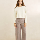 Estelle Fluffy Crew Neck Knit - Creme