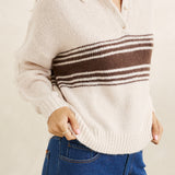 Strata Knit Collared Jumper - Natural