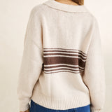 Strata Knit Collared Jumper - Natural