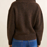 Quincy Zip Knit - Chocolate