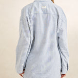Vista Stripe Oversized Shirt - Blue